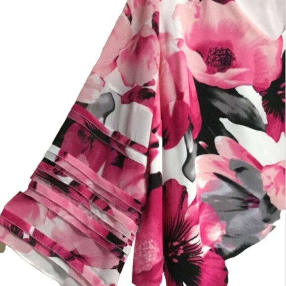 Alfani Woman Size 3X Pull-on Top Blouse Tunic Lined bodice White Pink Gray Black - Picture 5 of 7